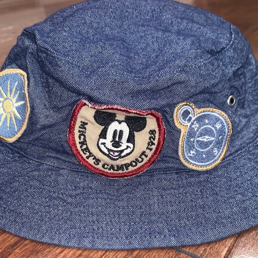Disney Hanna Andersson Mickey's Campout Kids Bucket Hat Size‎ M Blue Denim